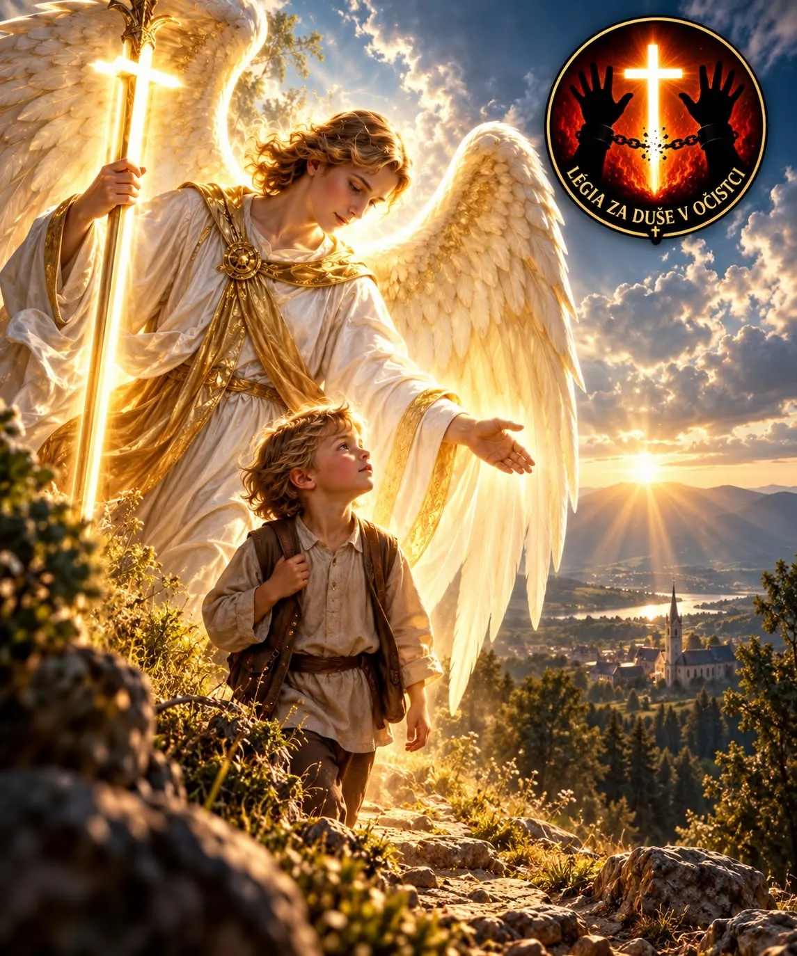Anjel strážny – duchovná grafika Légie za duše v očistci
