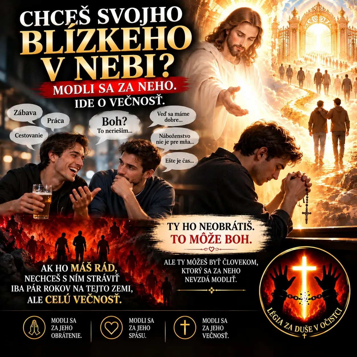 Chceš svojho blízkeho v nebi? – duchovná grafika Légie za duše v očistci