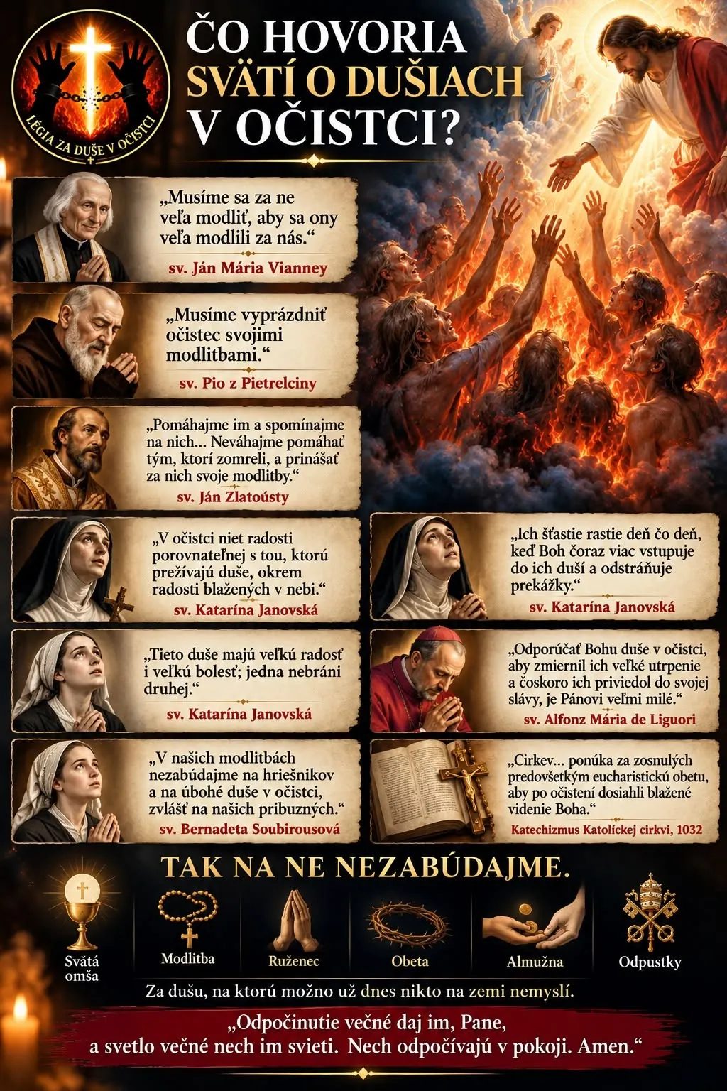 Orodovníci za duše v očistci – duchovná grafika Légie za duše v očistci