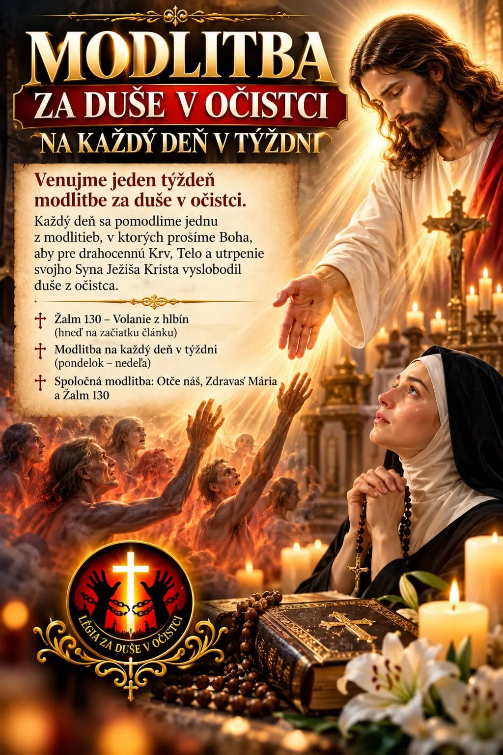 Úvodný plagát modlitieb za duše v očistci