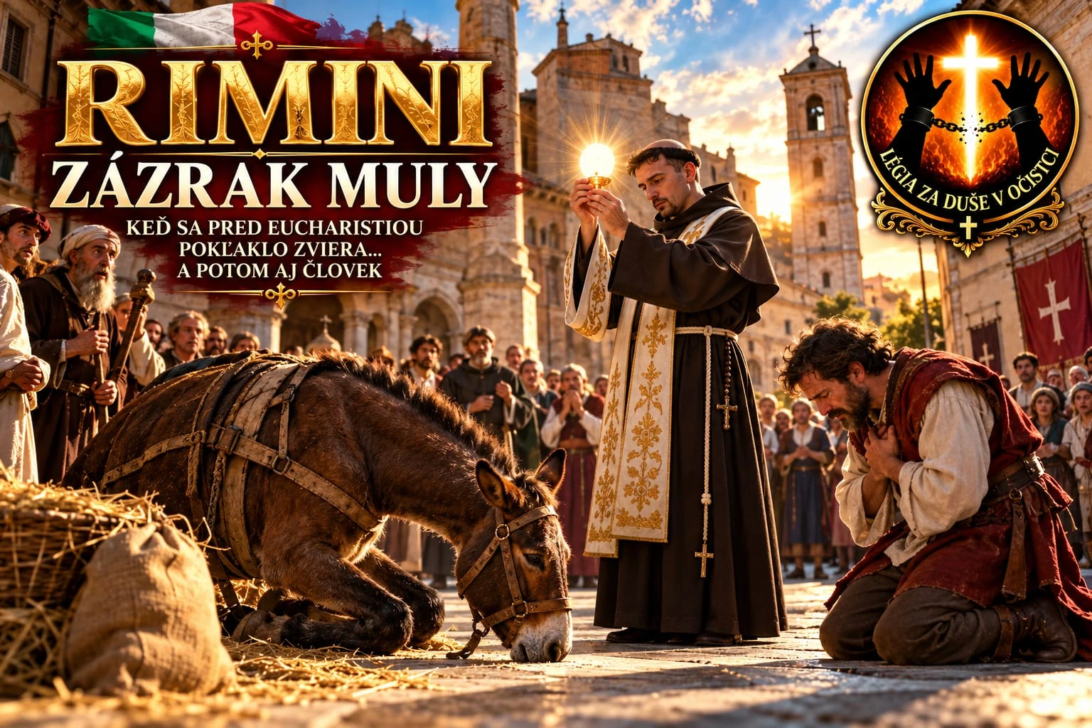 Rimini – ilustrácia príbehu svätého Antona a muly