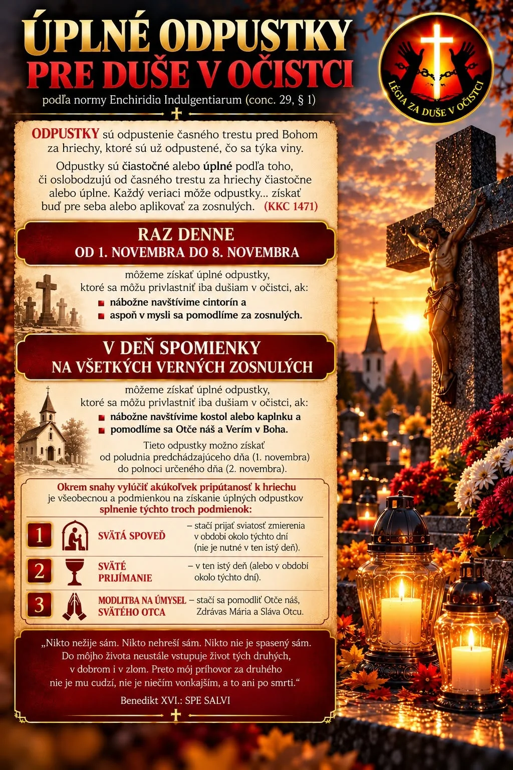 Úplné odpustky pre duše v očistci – novembrové podmienky a modlitby