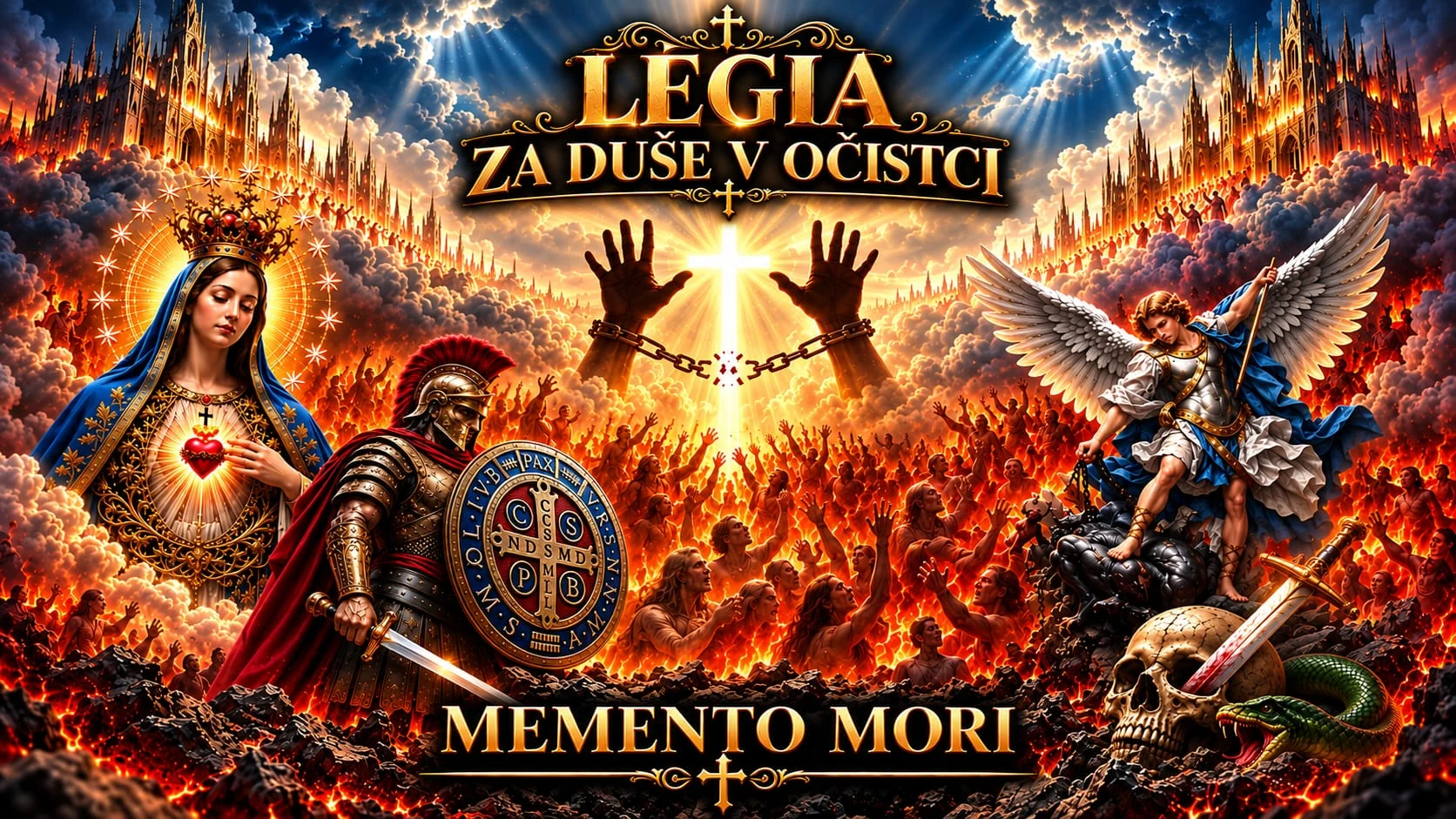 Légia za duše v očistci – úvodný panoramatický obraz